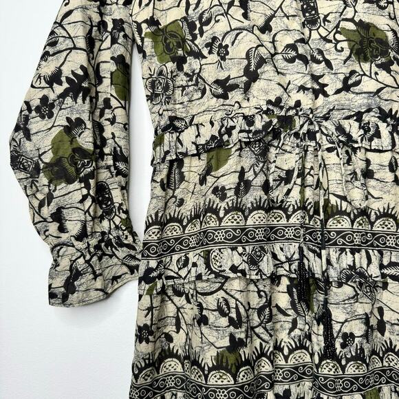 Caroline Constas Tiered Maxi Dress 100% Cotton Floral Print Size Small - Picture 3 of 8